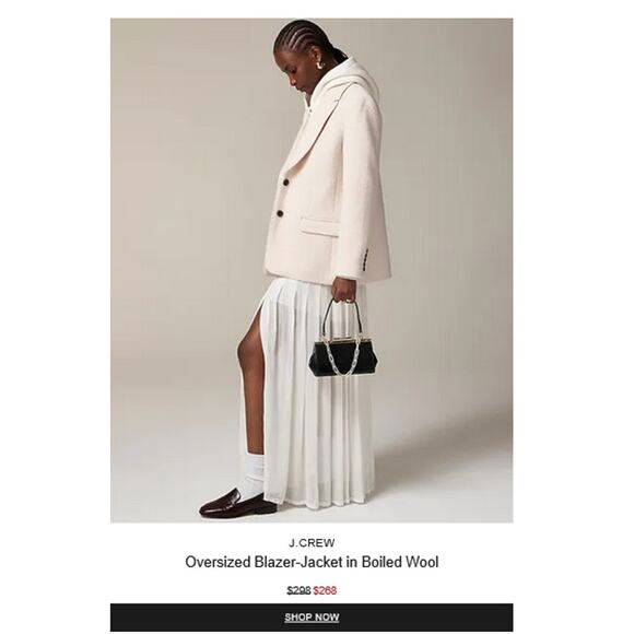 J.Crew Oversized Blazer Jacket in Boiled Wool US 14 Outerwear Career Business - Picture 2 of 8